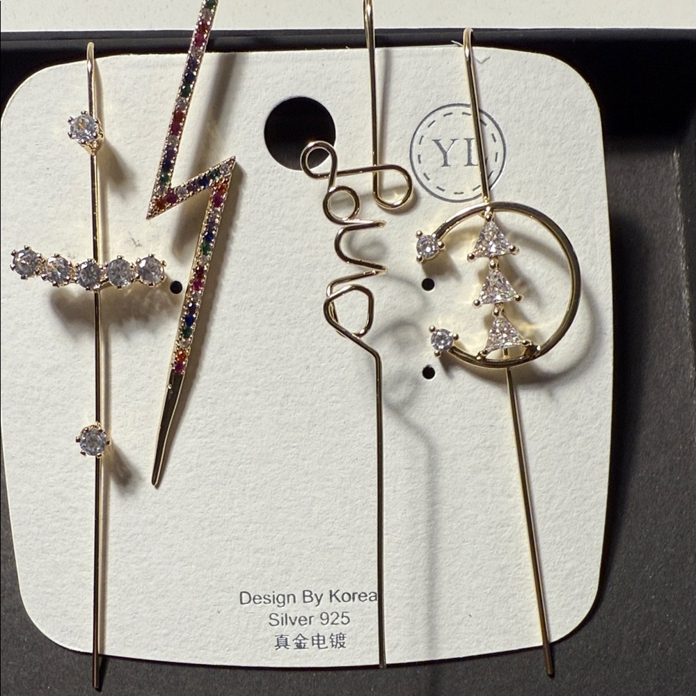 Gold and Silver Women's Jewelry Set Earwraps
